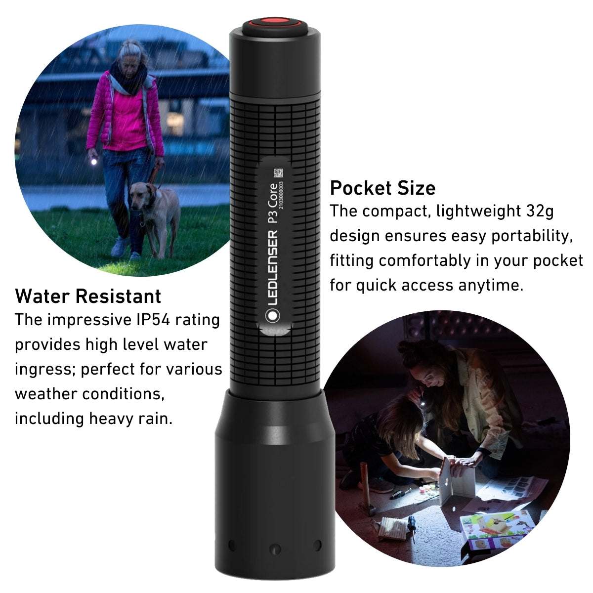 P7R Core Rechargeable Torch + P3 Core Torch Twin Pack