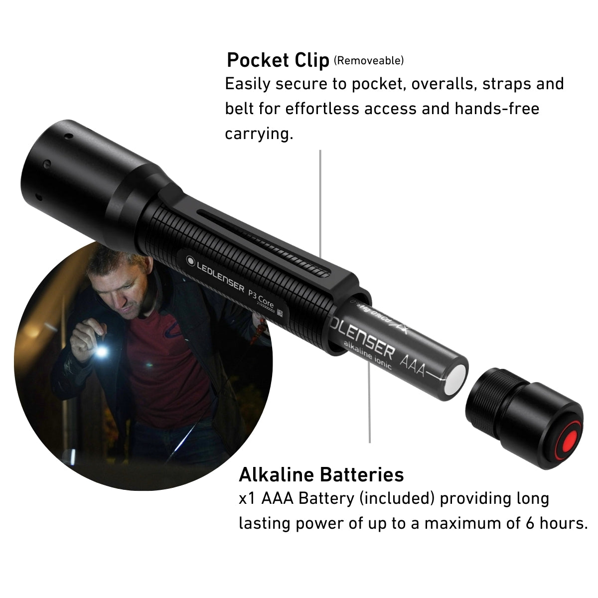 P7R Core Rechargeable Torch + P3 Core Torch Twin Pack