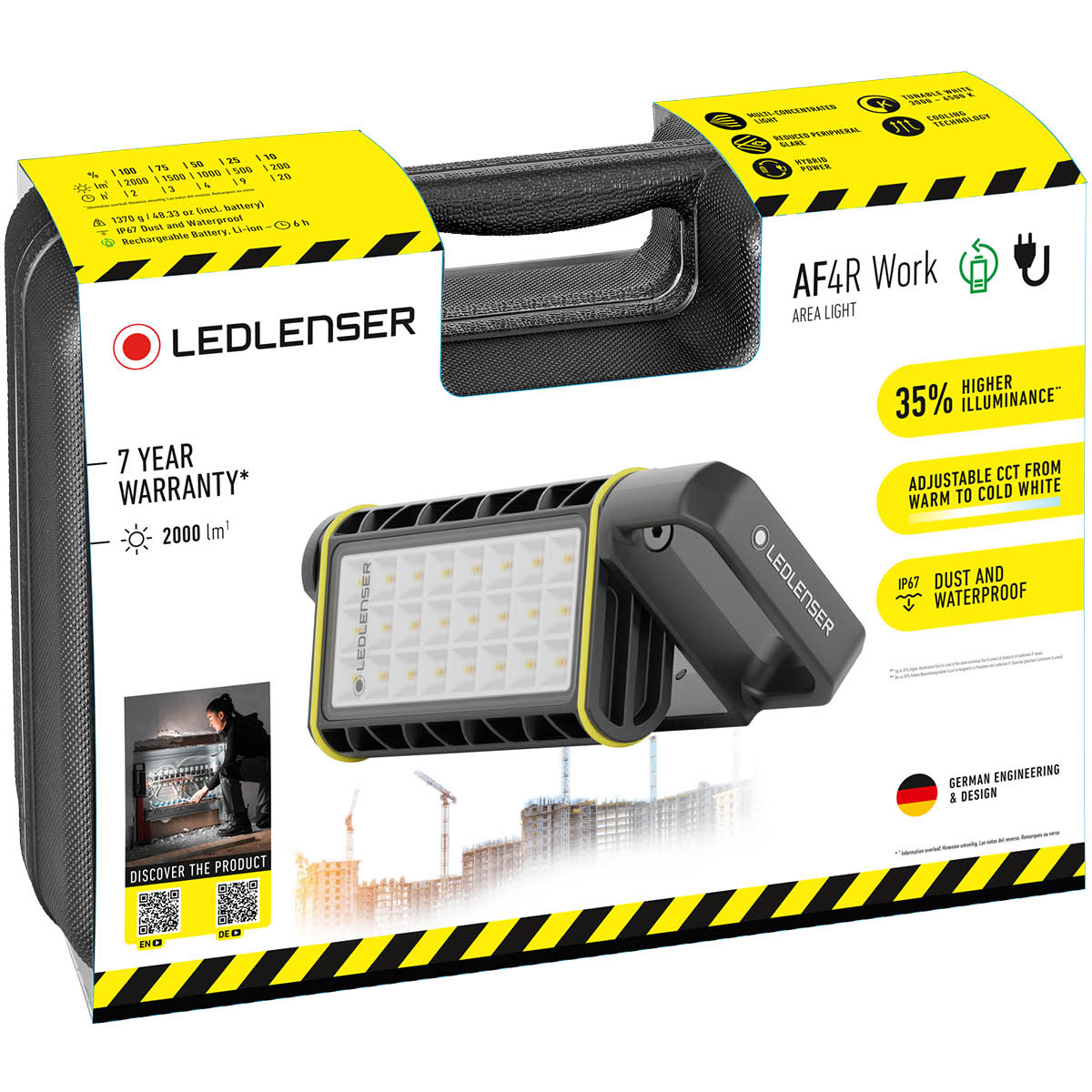 AF4R WORK Rechargeable Area Flood Light, 2000 Lumens