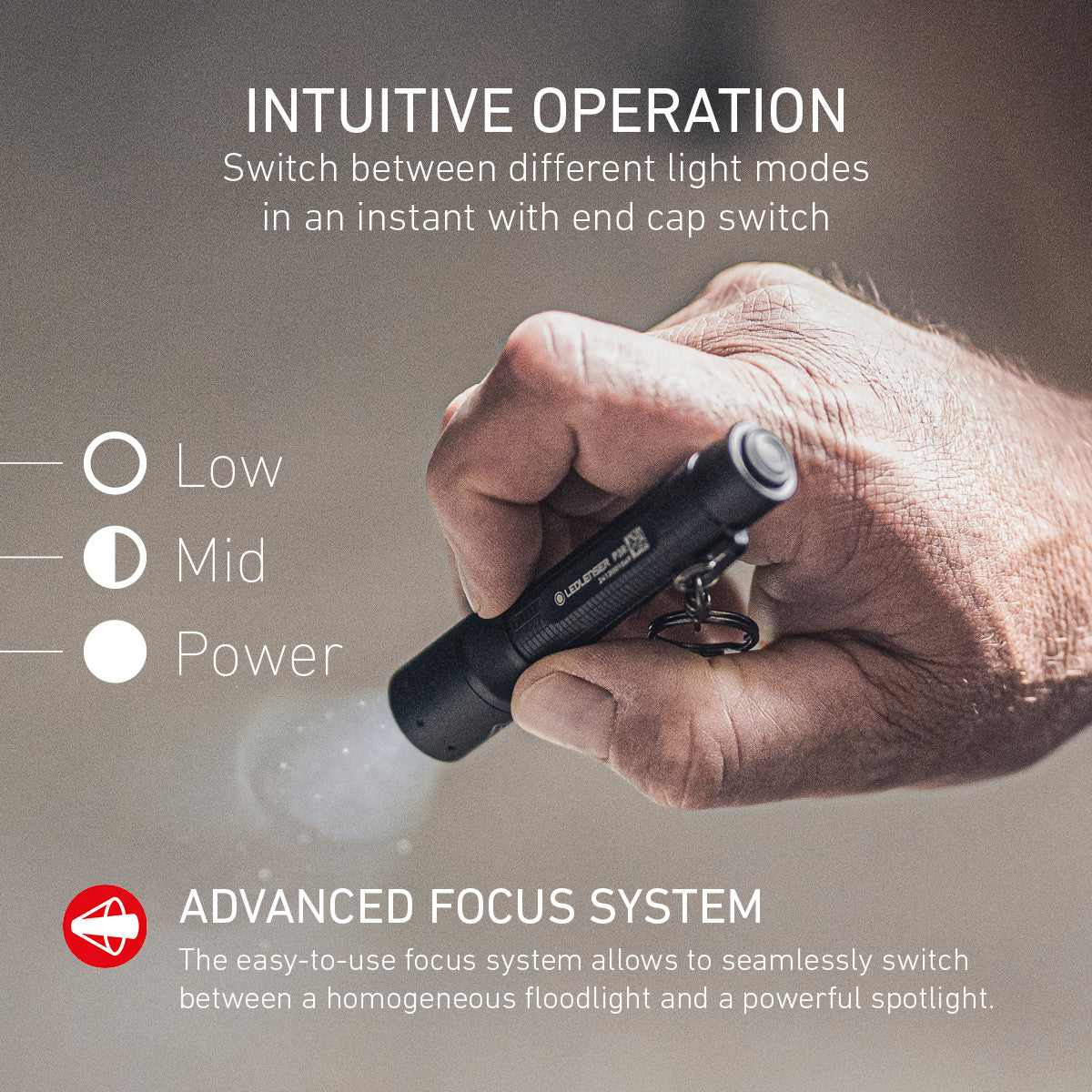 P3R Rechargeable Keyring Torch, 200 Lumens