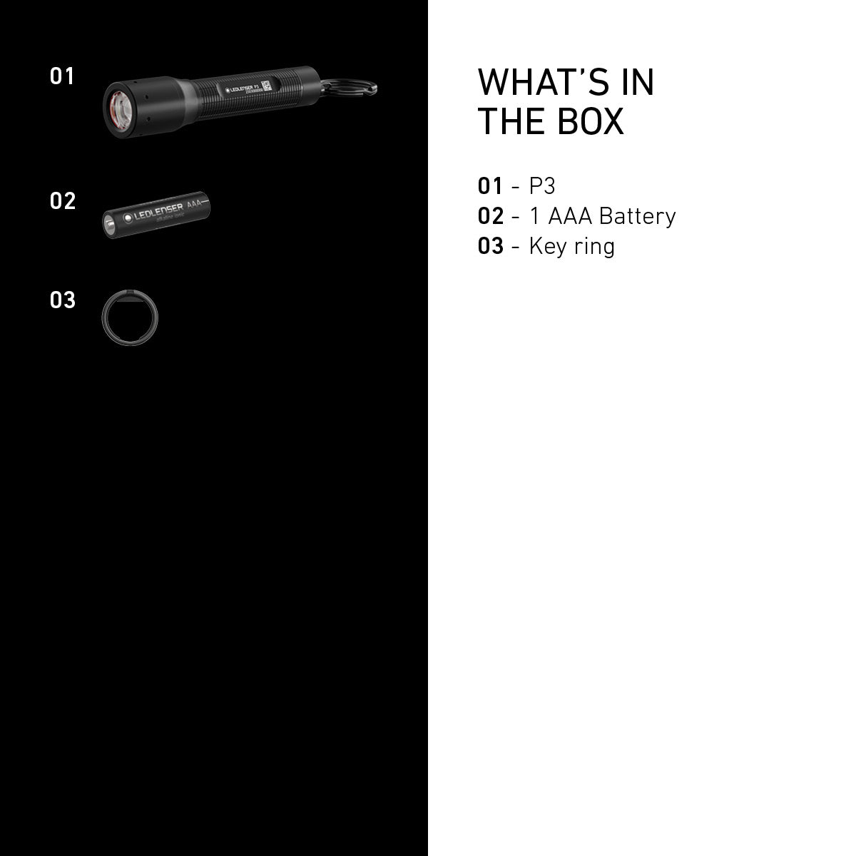 P3 Battery Operated Keyring Torch, 130 Lumens