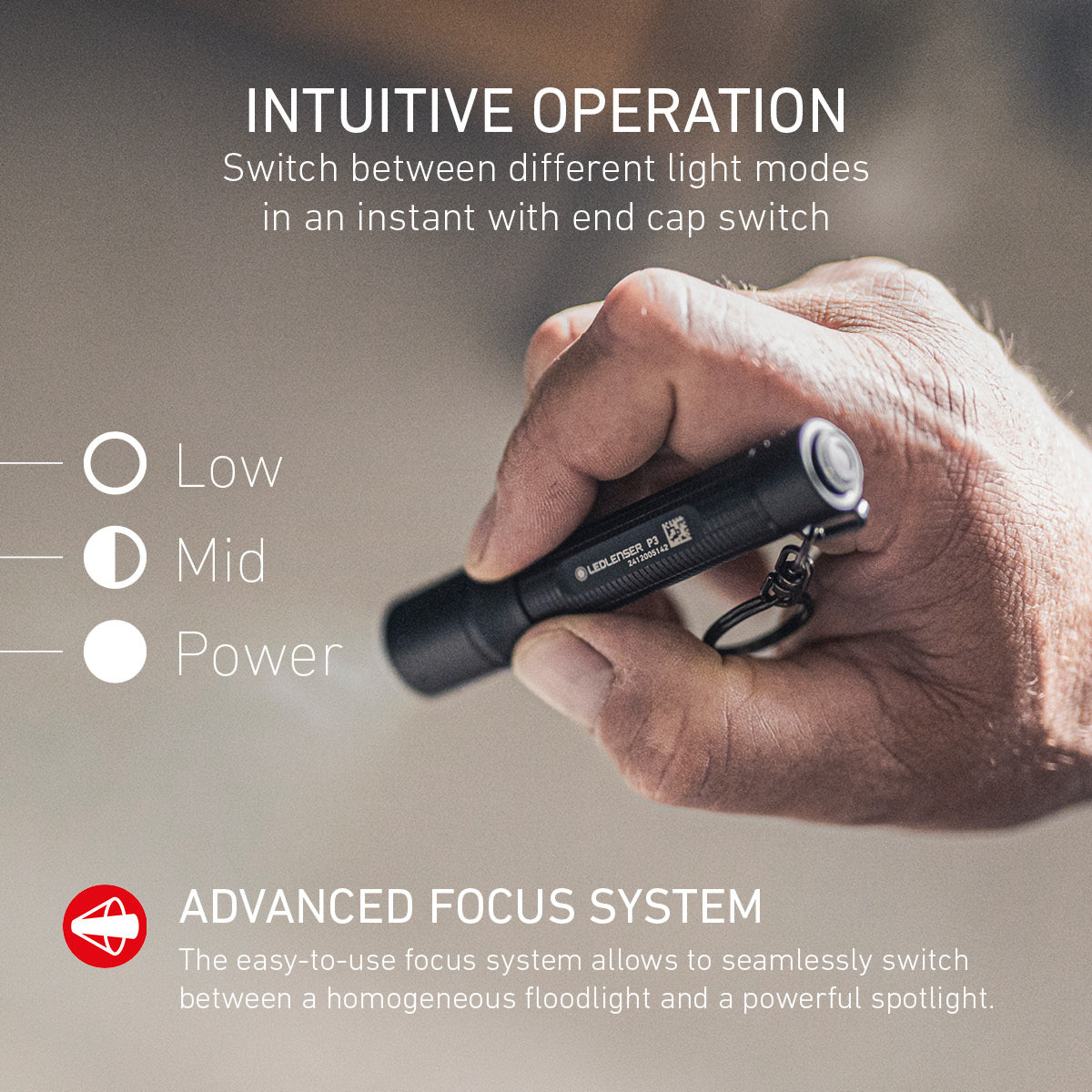 P3 Battery Operated Keyring Torch, 130 Lumens