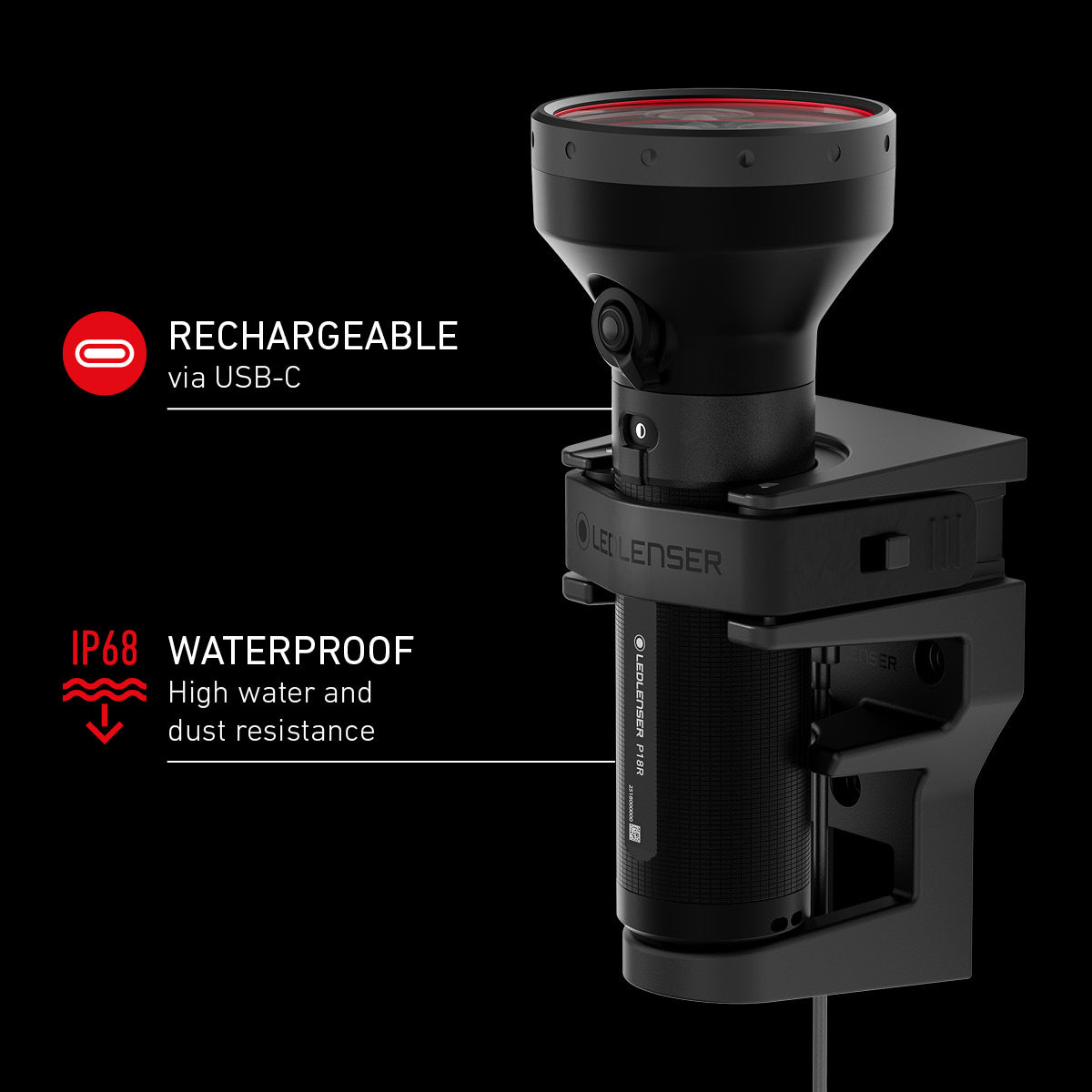 P18R Rechargeable Torch, 6500 Lumens