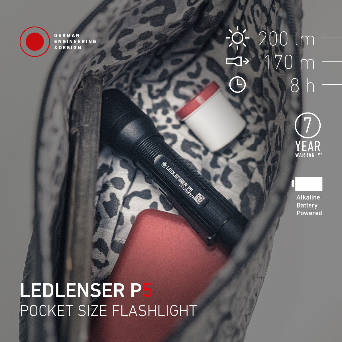 P5 Battery Operated Torch, 200 Lumens