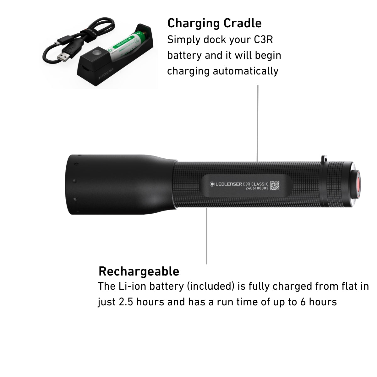 C3R Classic Rechargeable Torch