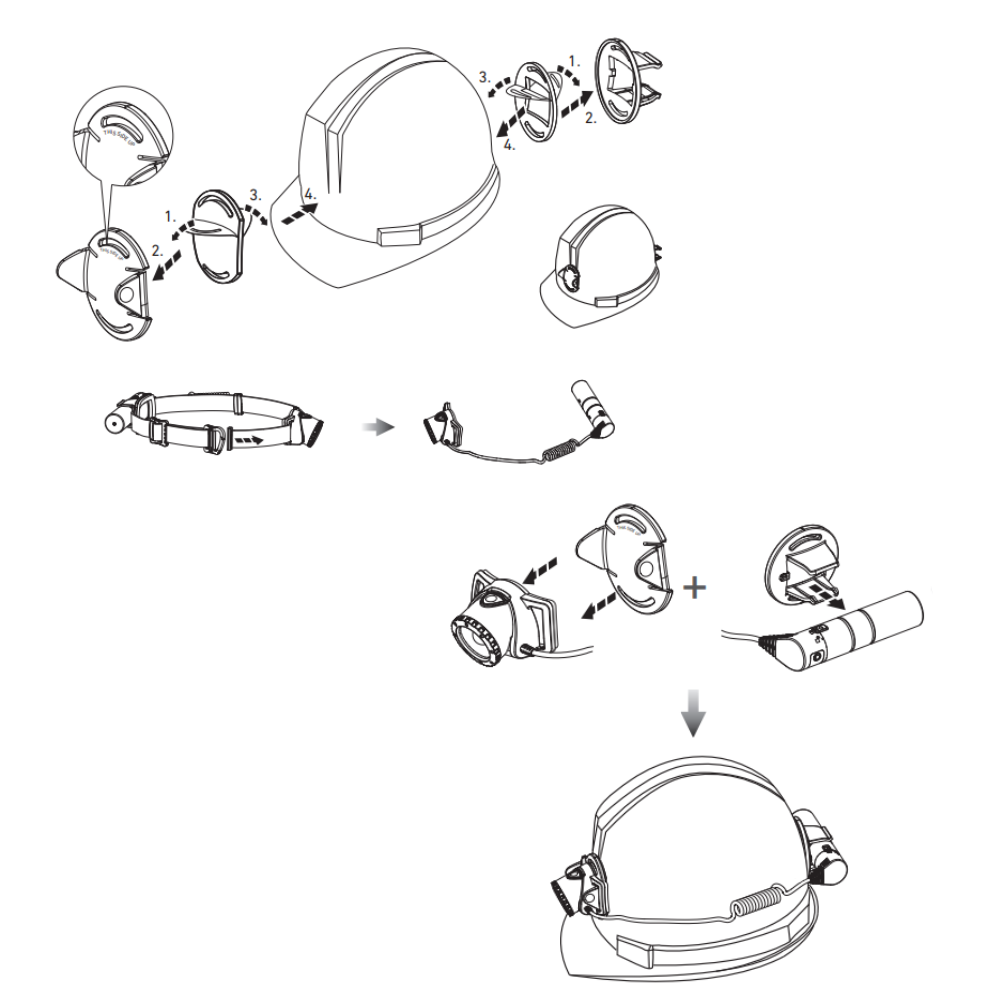 SPARES Helmet Mount for H8R, iH8R, NEO10R, MH10 Head Torches