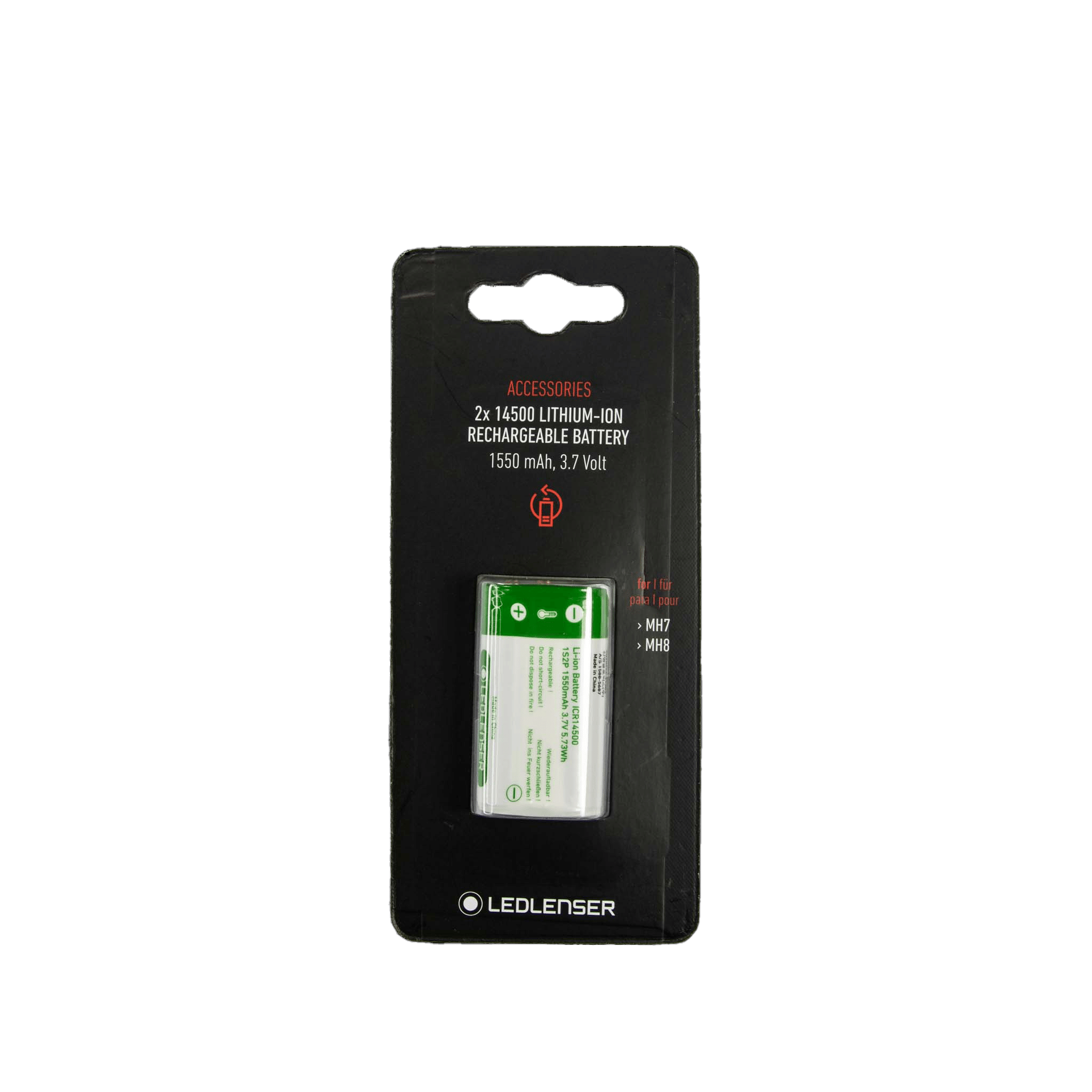 14500 x 2 Li-ion Rechargeable Battery Pack 1550mAh