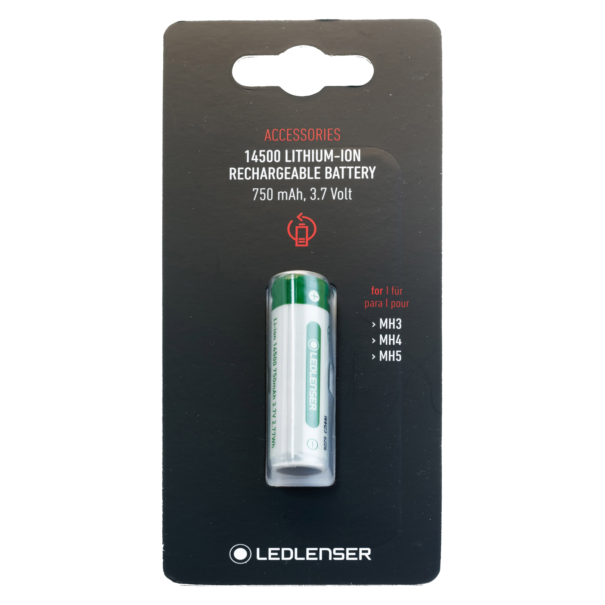 14500 Battery Li-ion Rechargeable 750mAh