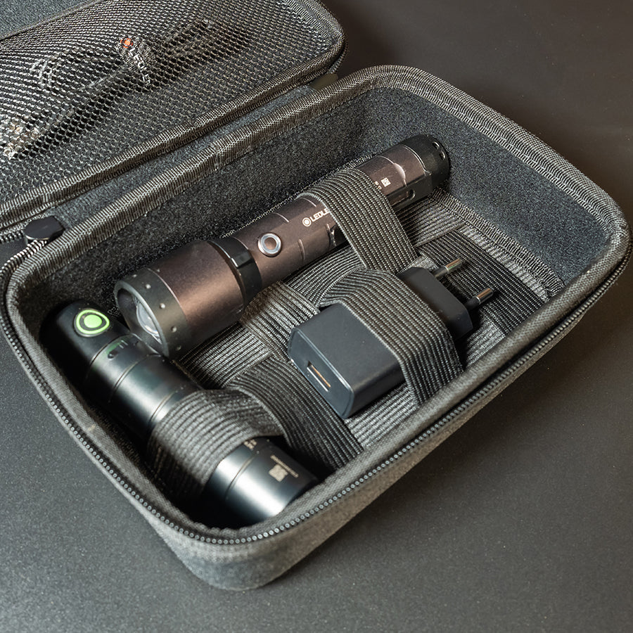 Torch Storage Rack Ledlenser Hard Shell Torch Storage Case Type B | Elastic Loops & Mesh ...