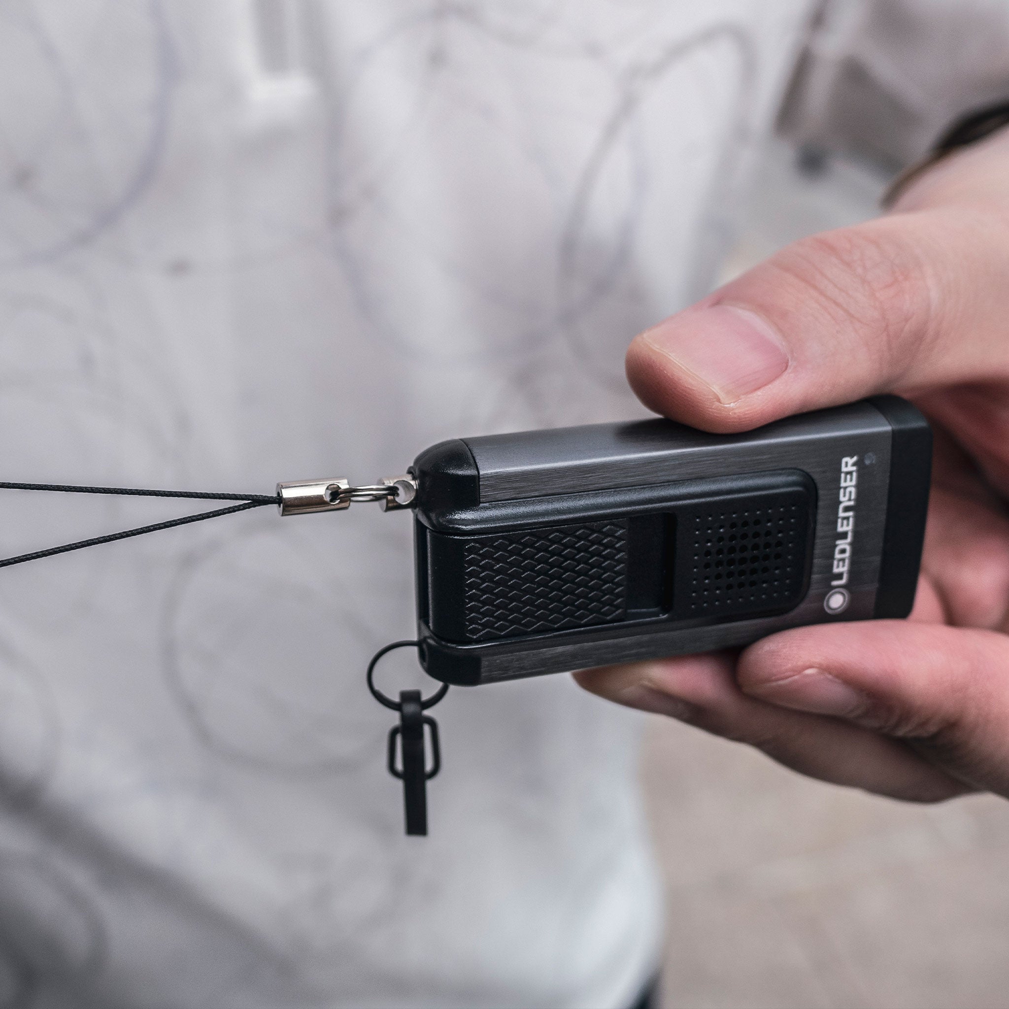 K6R Safety Rechargeable Keyring Torch, Grey