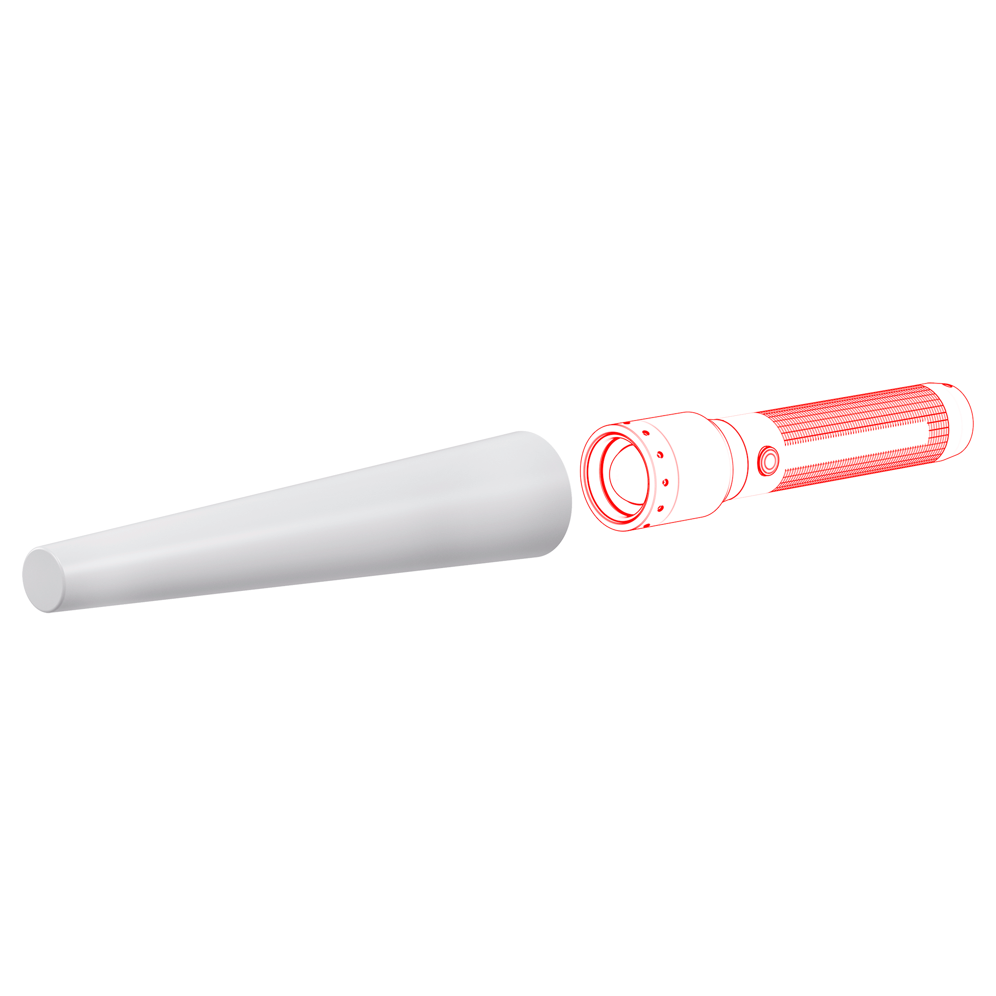 Torch Signal Cone White 35.1mm Diameter