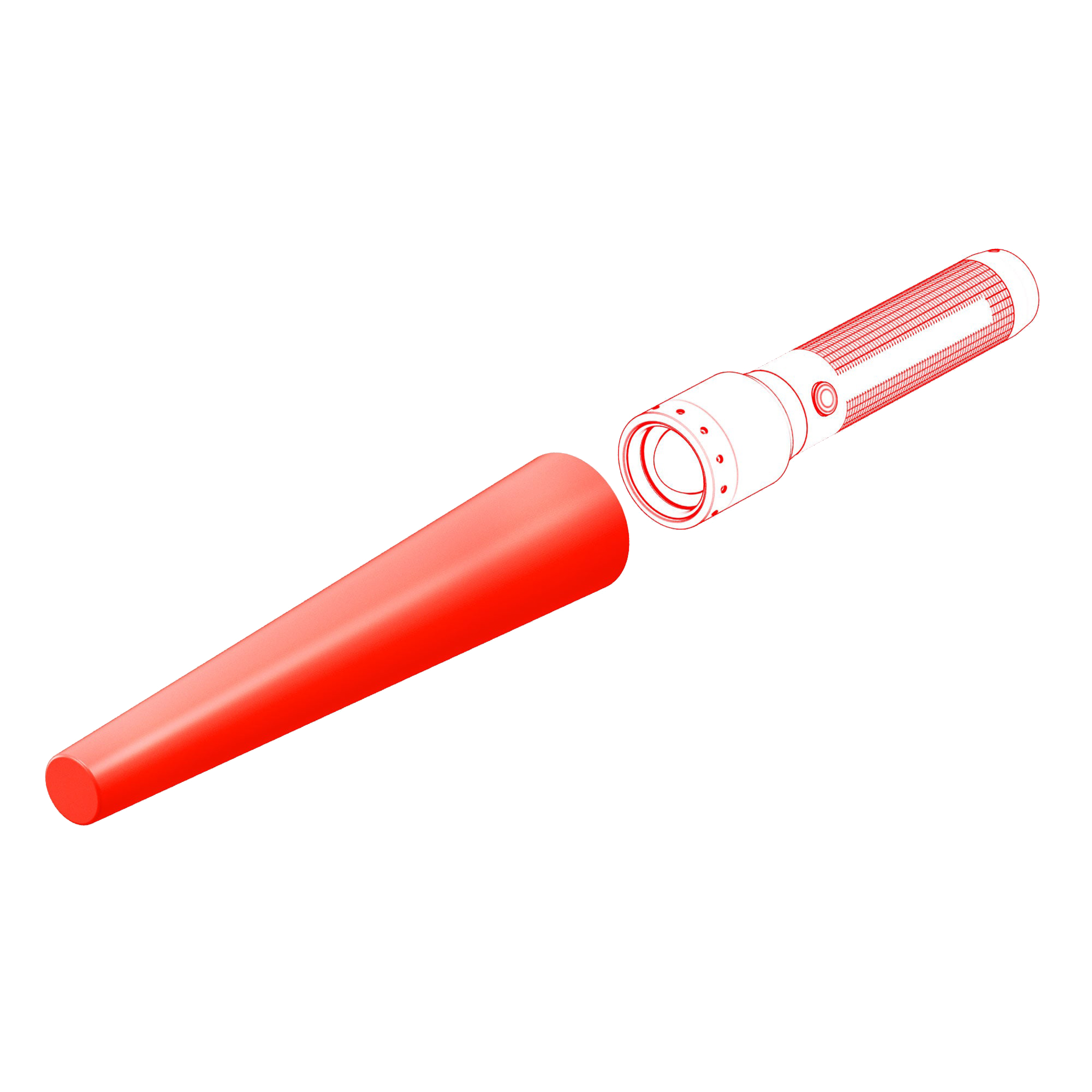 Torch Signal Cone Orange 35.1mm Diameter